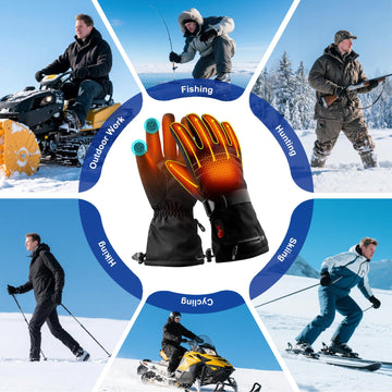 ABXMAS heated gloves worn during motorcycle rides for warm grip.