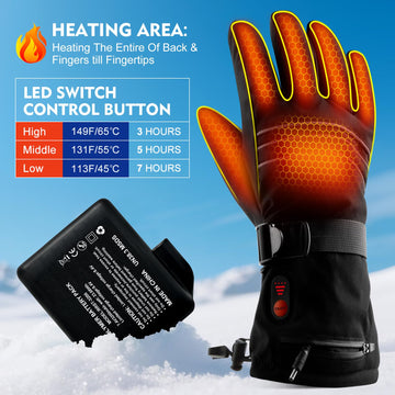 ABXMAS heated gloves with waterproof outer layer for snowy conditions.