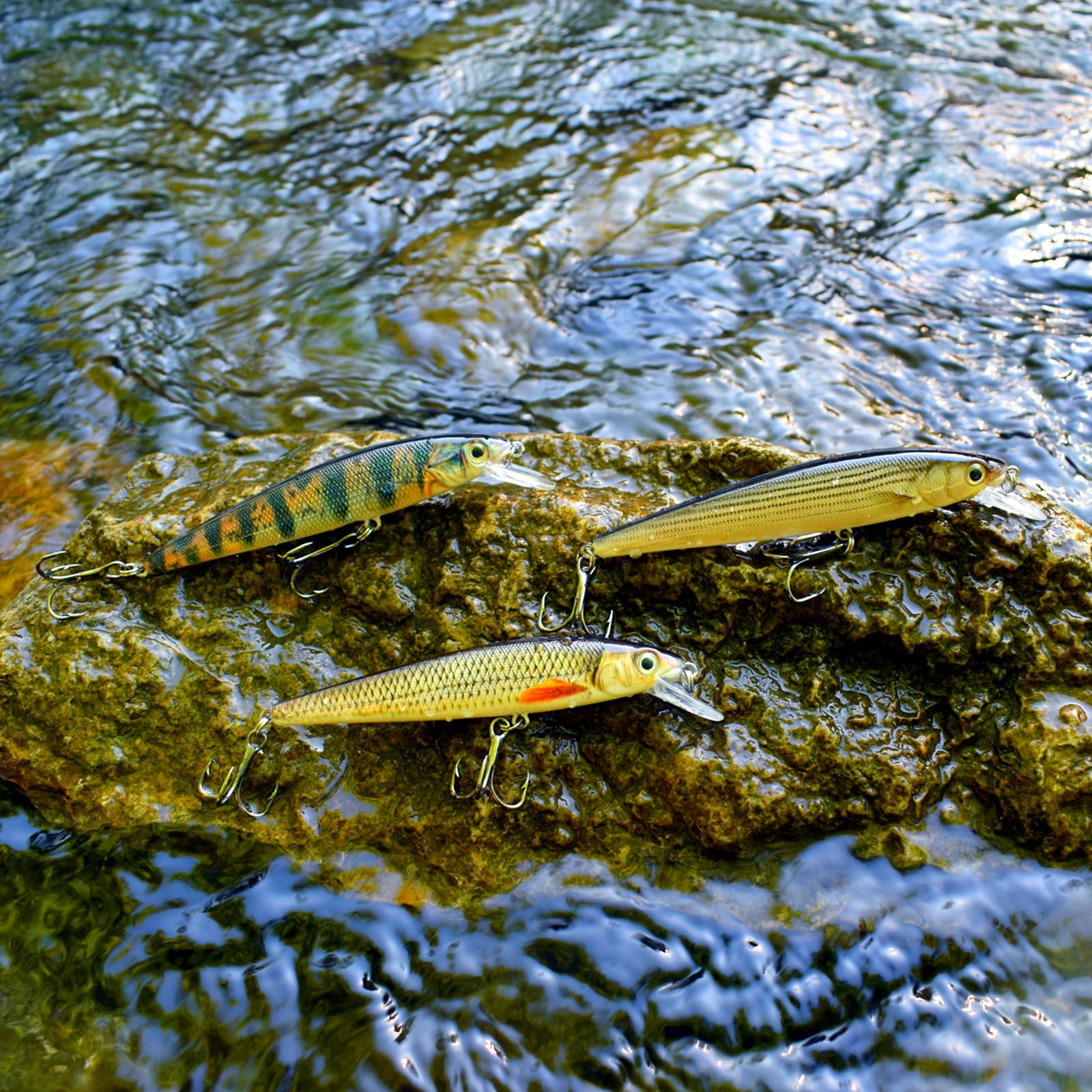 Abziyat minnow swimbait side action highlighting realistic lure glide.