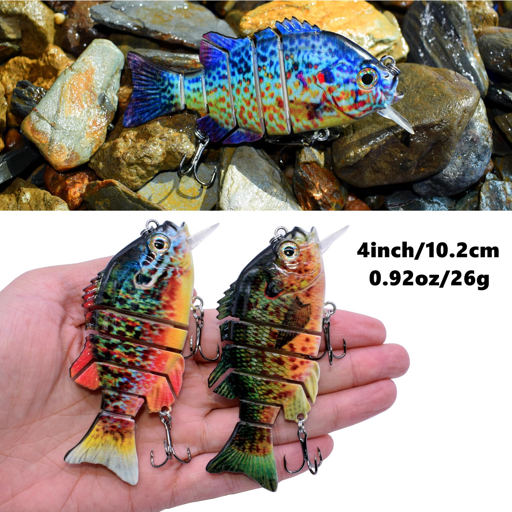Abziyat swimbait 3D eyes add realistic appeal for predatory fish.