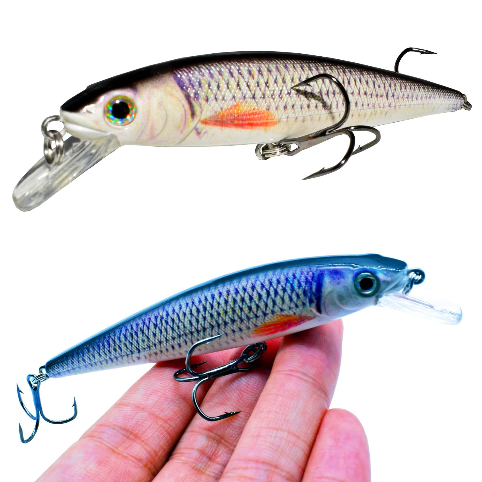 Abziyat swimbait with 3D eyes resembling real prey for better visibility.