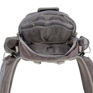 AC ALLEN Eagle River Lumbar Pack wide mouth opening for fast access.