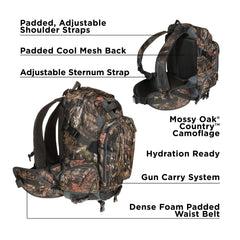 Padded shoulder and sternum straps on the Terrain Twin Mesa for secure wear