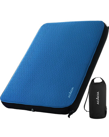 Acacia sleeping pad shows 4.3-inch foam depth for all-night comfort.