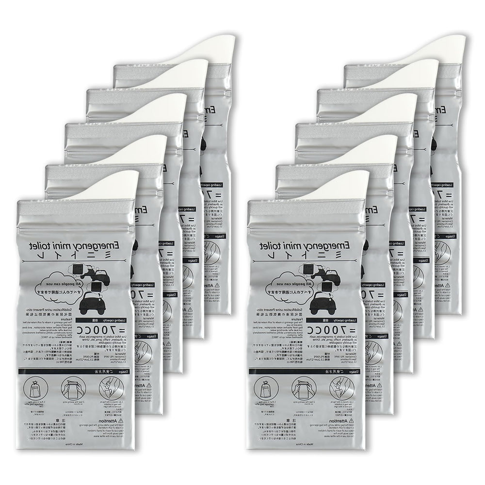 ACAGALA 12-pack disposable urine bags for camping with leak-proof seal.