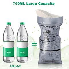ACAGALA 700ml travel urine bag offering large capacity for extended outings.