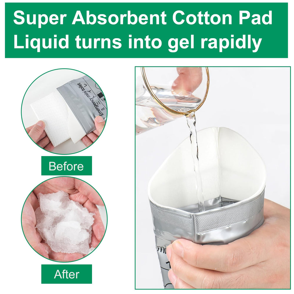 ACAGALA sealed-zipper urine bag ensures leak containment even when tilted.