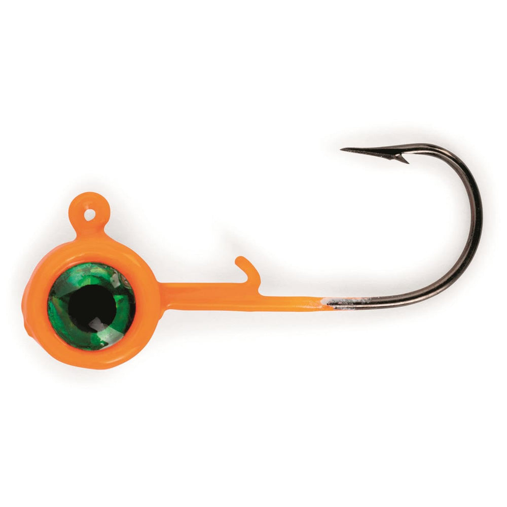ACC Crappie Stix one-sixteen-ounce round ball jighead orange for improved bite visibility.