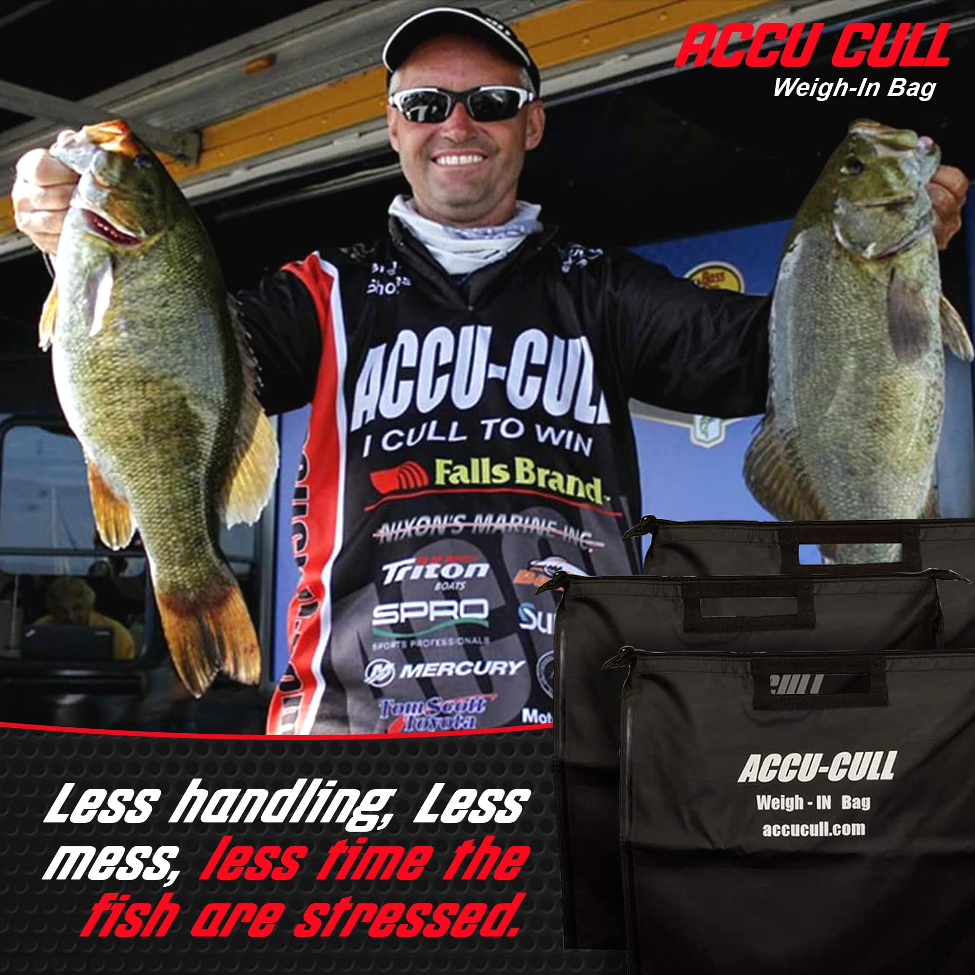 ACCU-CULL portable fish bag offers easy transport between spots and scales.