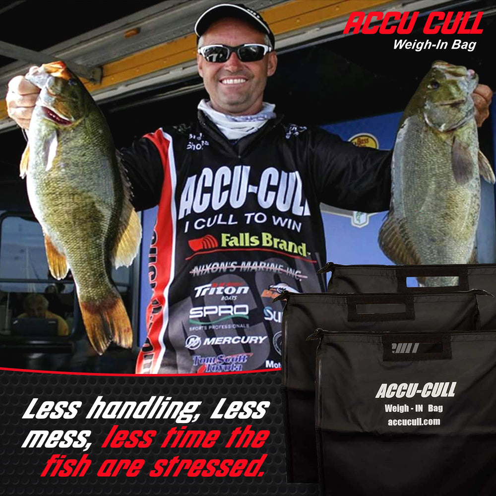ACCU-CULL portable fish bag offers easy transport between spots and scales.
