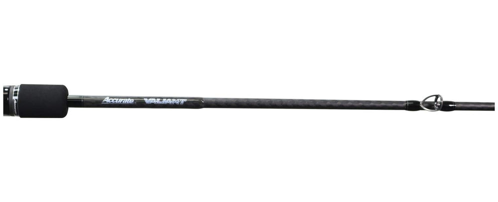 Accurate Valiant 7ft Heavy rod action close-up reveals backbone and sensitivity.