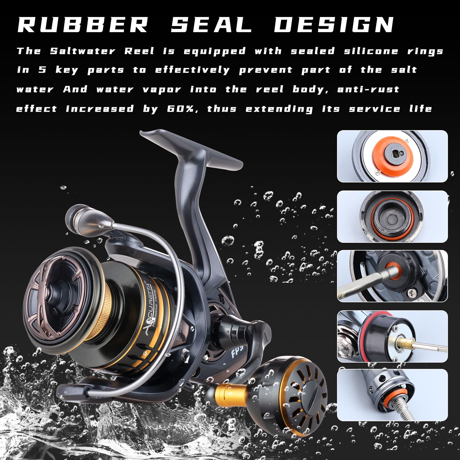 Accuretta saltwater-reel 13+1 bearings deliver ultra-smooth retrieves during fast runs