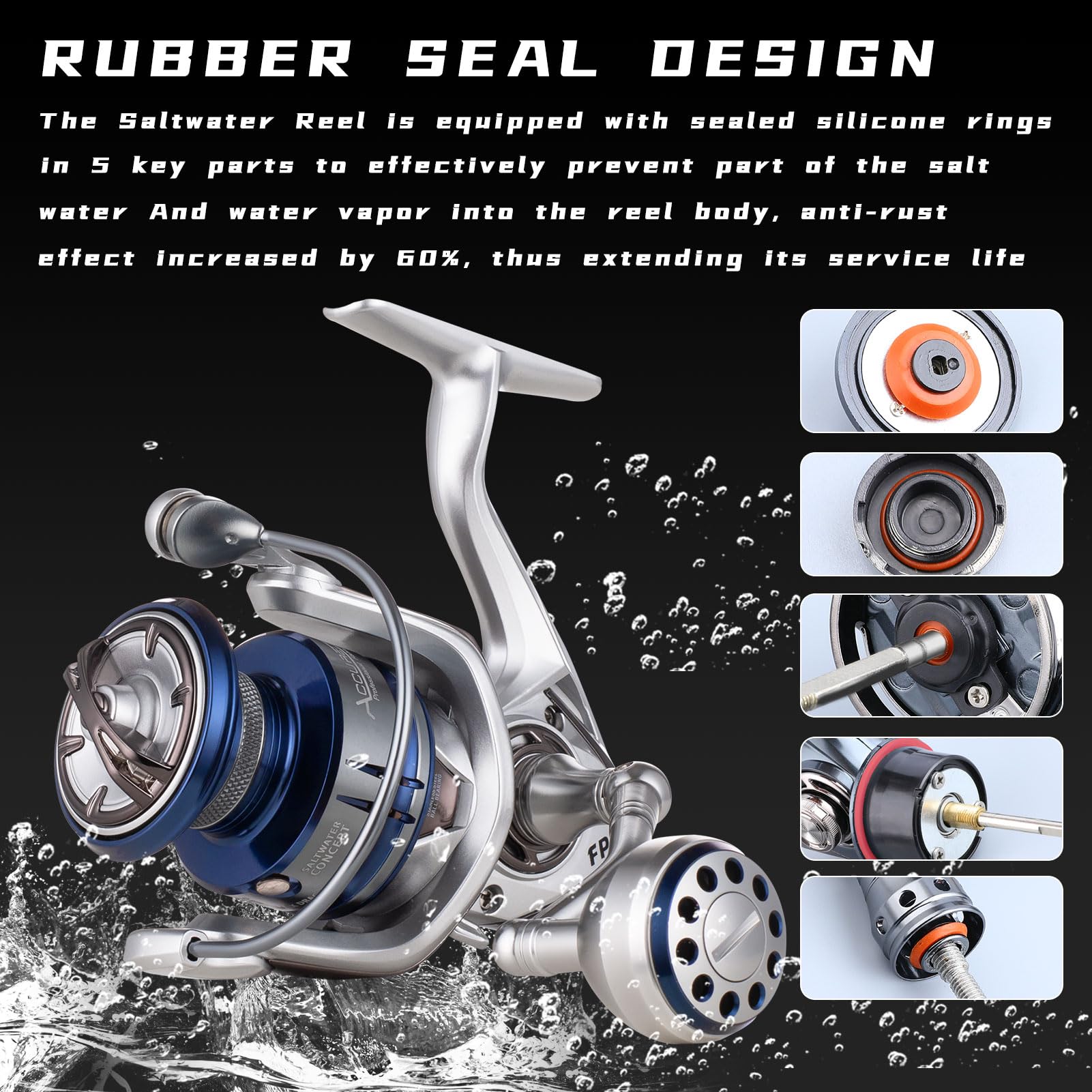 Accuretta saltwater spinning reel bearings assembly demonstrates smooth operation for big catches