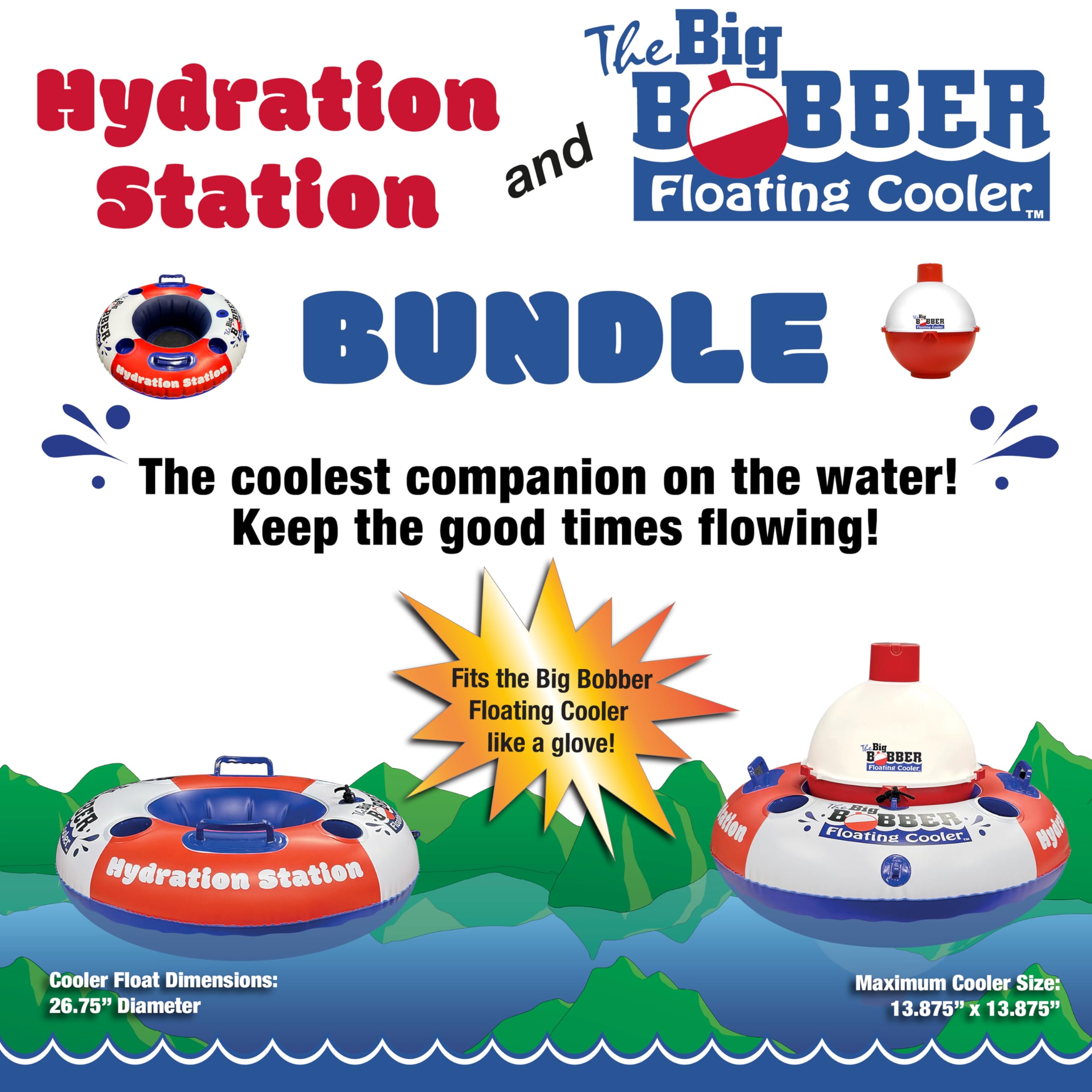 ACCUSHARP Floating Cooler bundle with secure rope ties for stability
