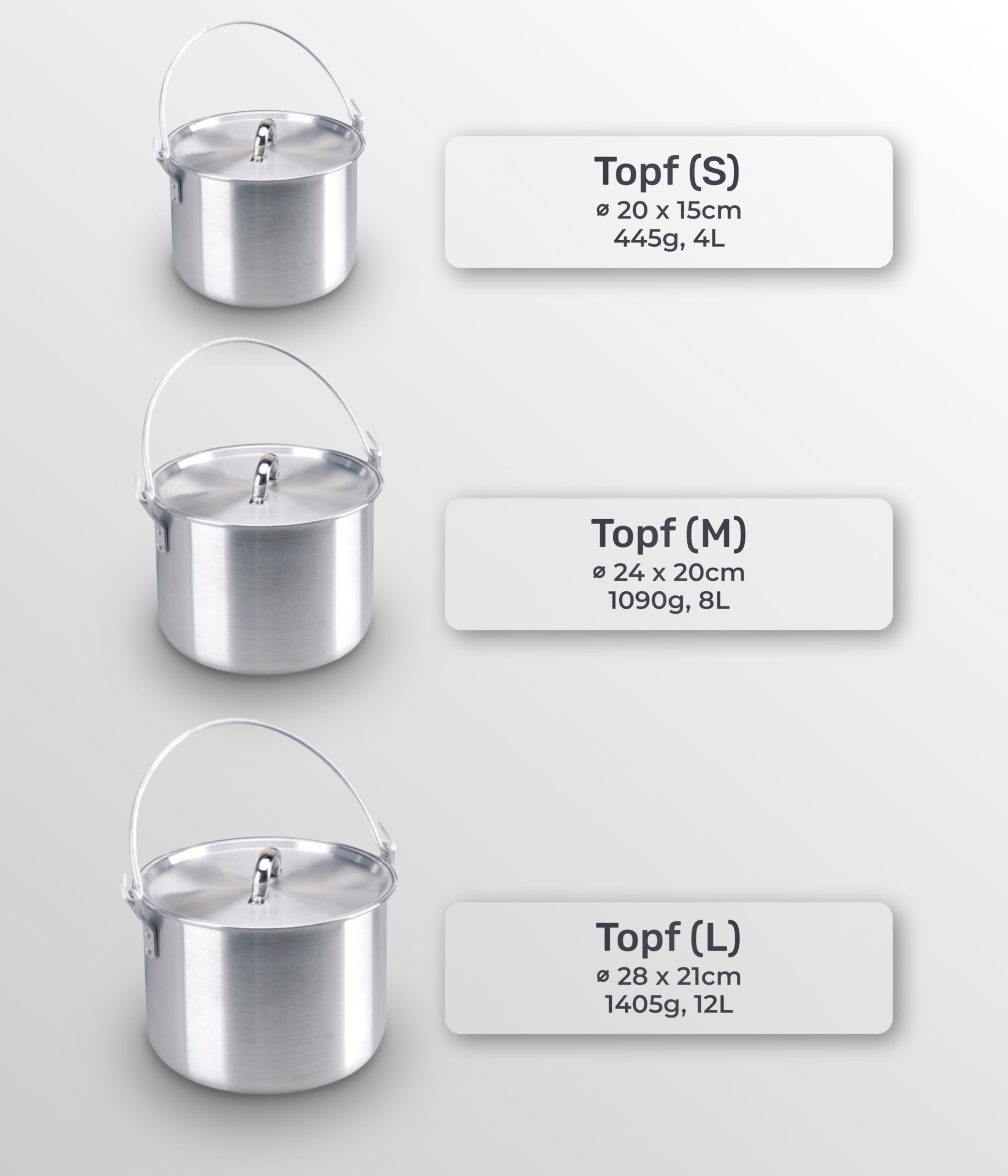 AceCamp 28x21cm pot offers ample cooking space for meals.