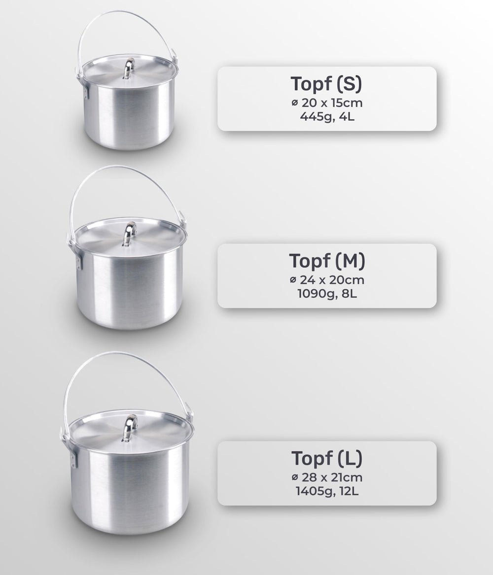 AceCamp 28x21cm pot offers ample cooking space for meals.