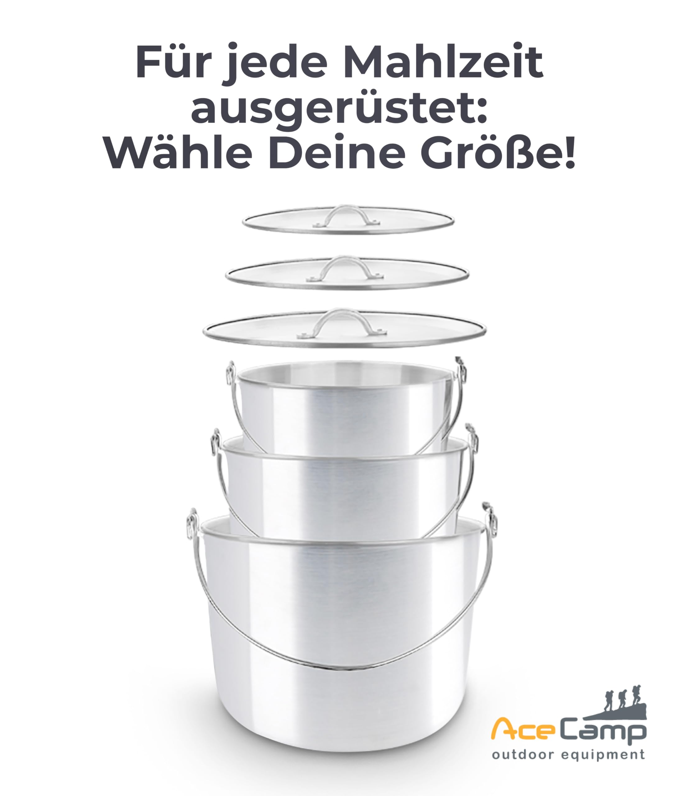 AceCamp aluminium body pot built for rugged outdoor use and durability.