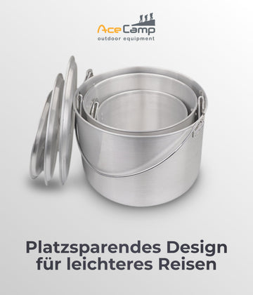AceCamp pot on stove ready for quick outdoor meals.