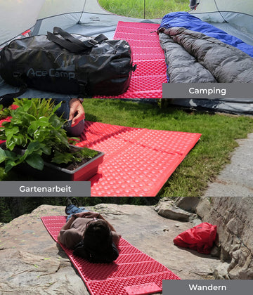 AceCamp sleeping pad includes two compression straps for secure packing.