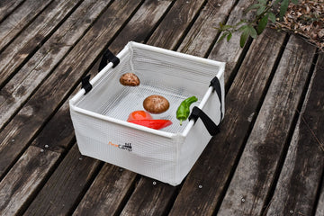 AceCamp durable vinyl basin demonstrates compact storage and portability