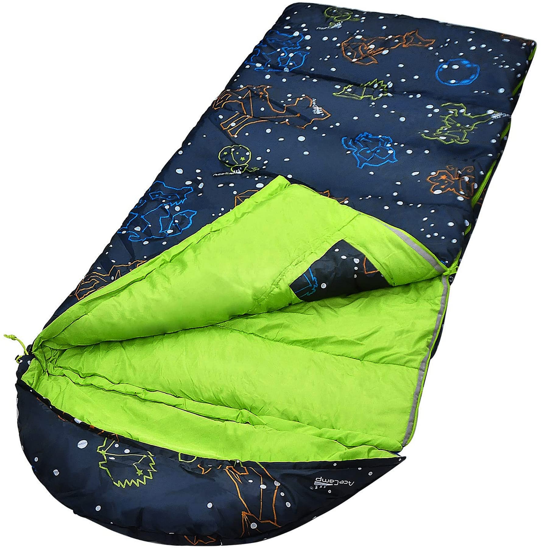 AceCamp kid sleeping bag glowing in dark for magical bedtime