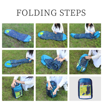 AceCamp lightweight kids sleeping bag for easy packing.