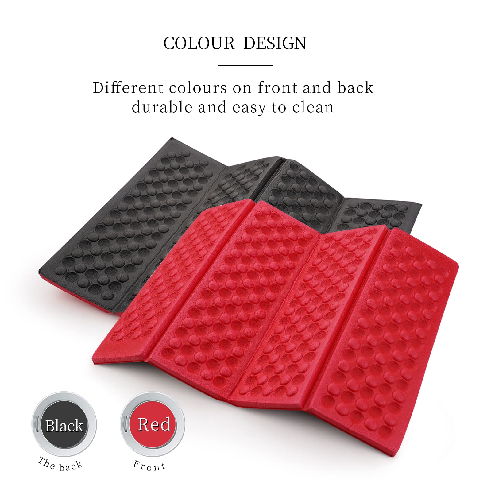 AceCamp folding mat waterproof foam keeps you dry during wet or damp sessions.