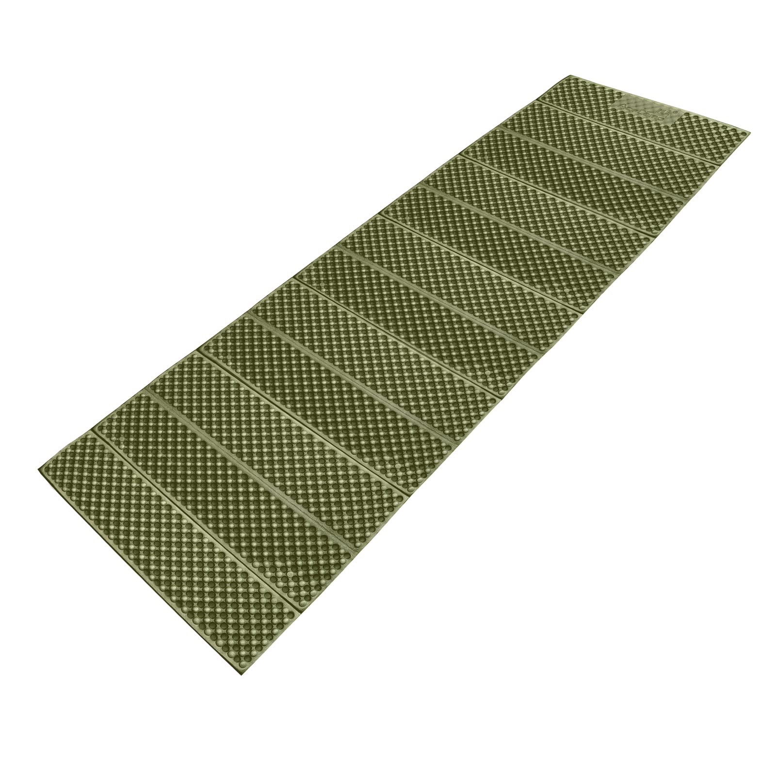 AceCamp sleeping pad in accordion extended layout for camping comfort on uneven ground