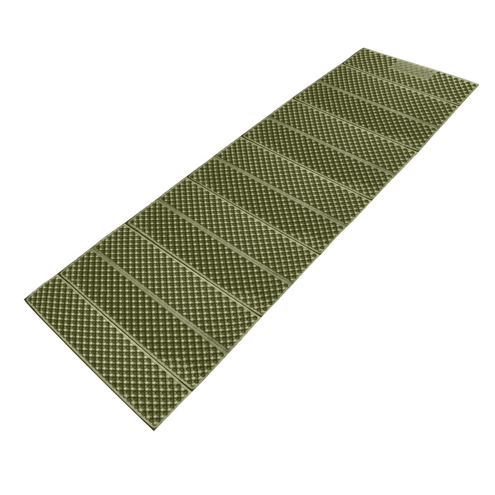 AceCamp sleeping pad in accordion extended layout for camping comfort on uneven ground