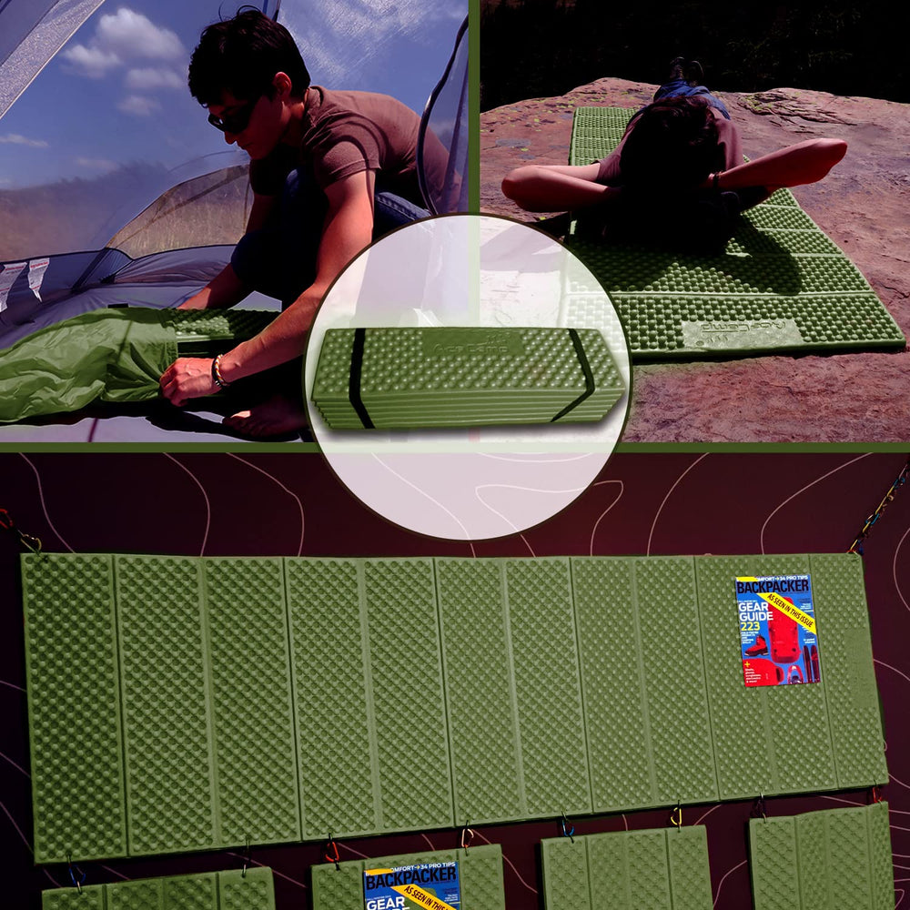 AceCamp sleeping pad inside tent on rocky terrain for extra cushion