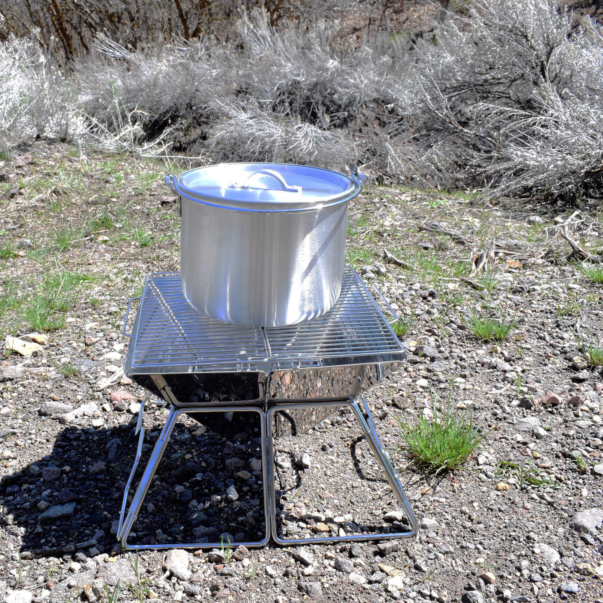 AceCamp Tribal Pot stacked for packing: space-saving camping cookware