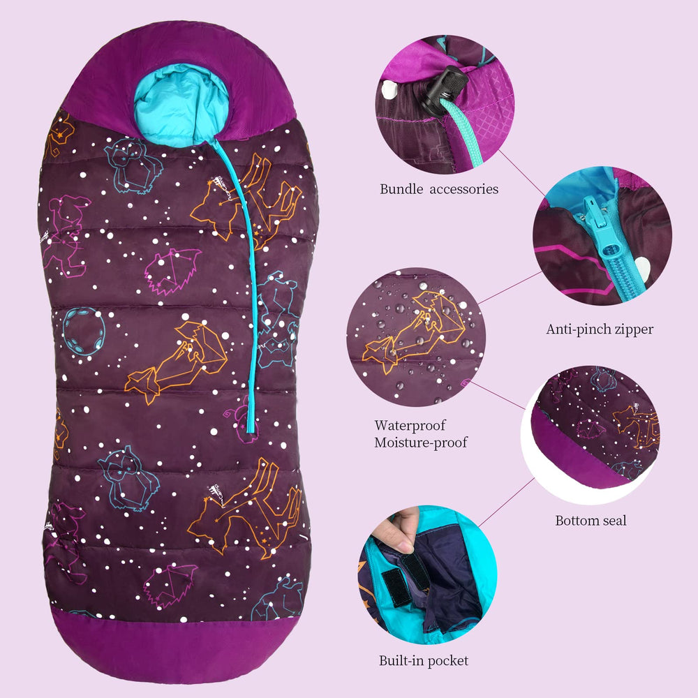 AceCamp water-resistant outer keeps kids dry during outdoor campouts