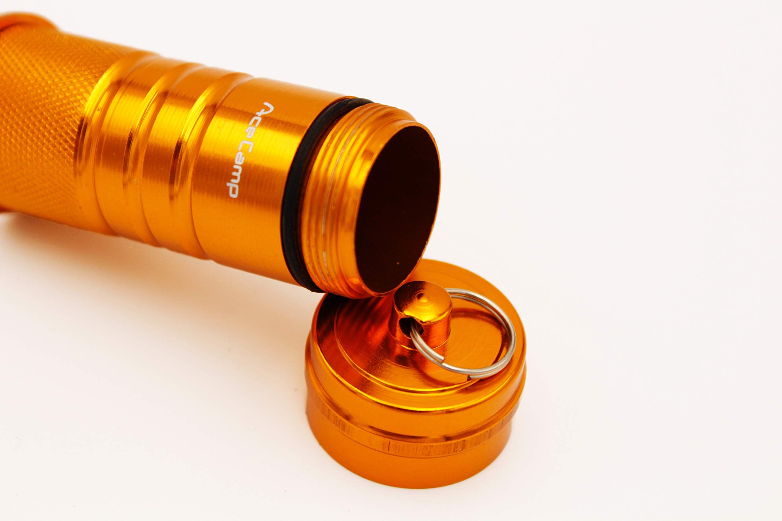AceCamp waterproof matchbox container with open cap revealing compact interior for easy packing
