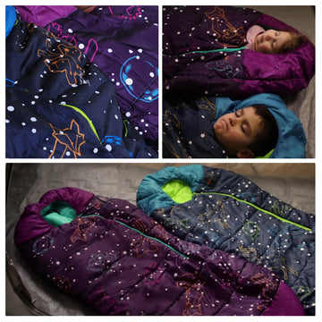 AceCamp zipper-detail sleeping bag blue showcases smooth zip for quick opening