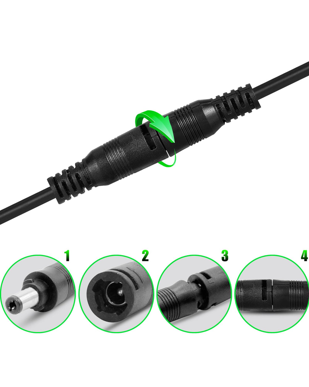Green fishing light attached to dock with 50ft cord