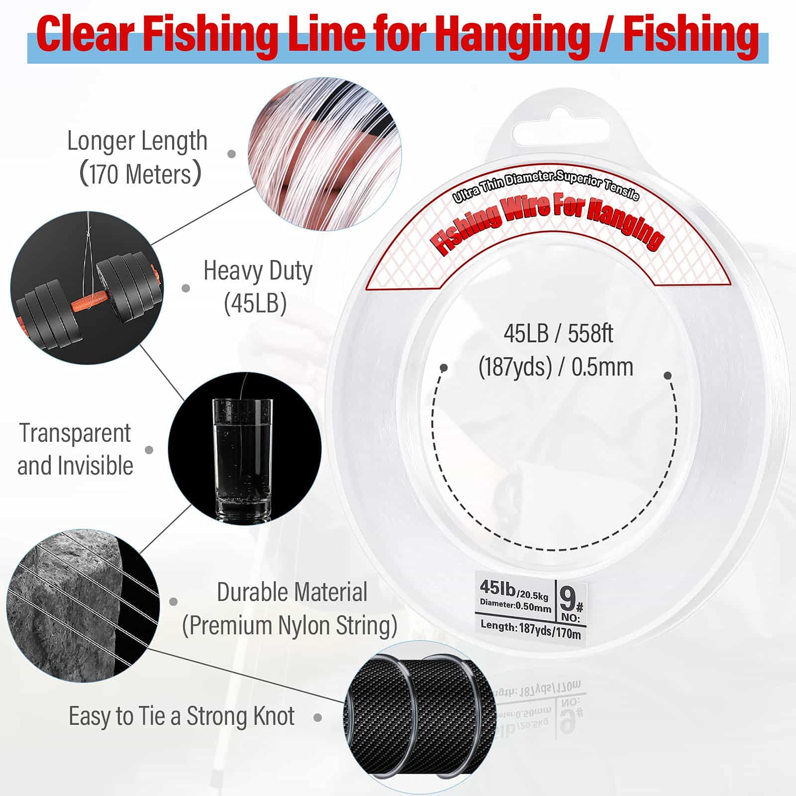 Balloon garland with clear fishing line for decoration