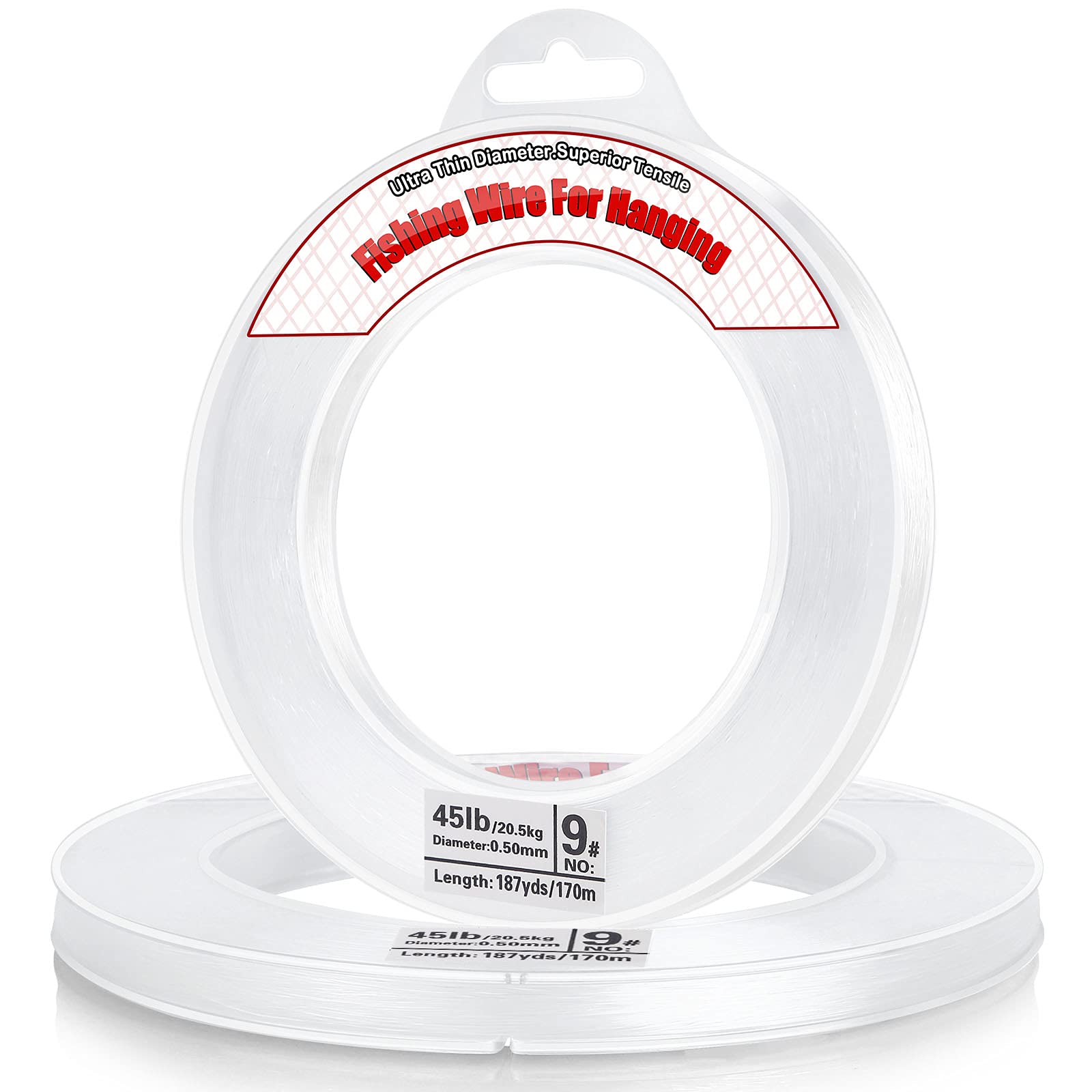 Acejoz clear fishing wire on spool 558ft, 0.5mm, 45lb