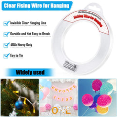 Strong nylon hanging wire displaying up to 40 lb capacity