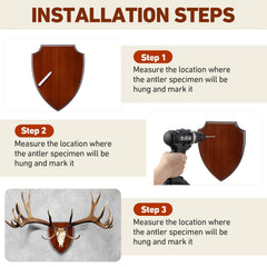 AceOrbit wood deer mount kit highlights natural walnut texture.