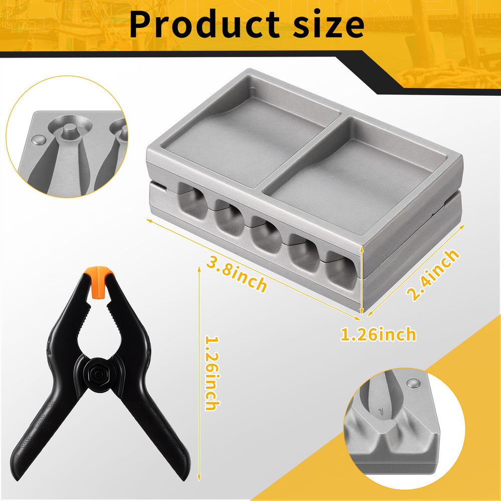 Two 3-inch woodworking clamps included for secure mold joining