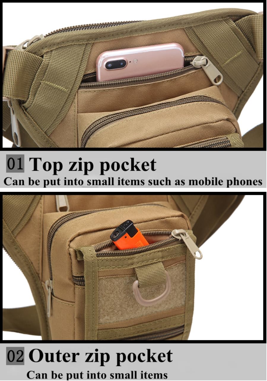 Adjustable waist strap on ACEXIER leg bag for comfortable all-day wear