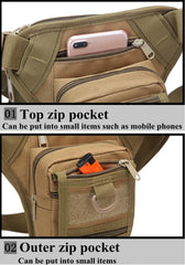 Adjustable waist strap on ACEXIER leg bag for comfortable all-day wear