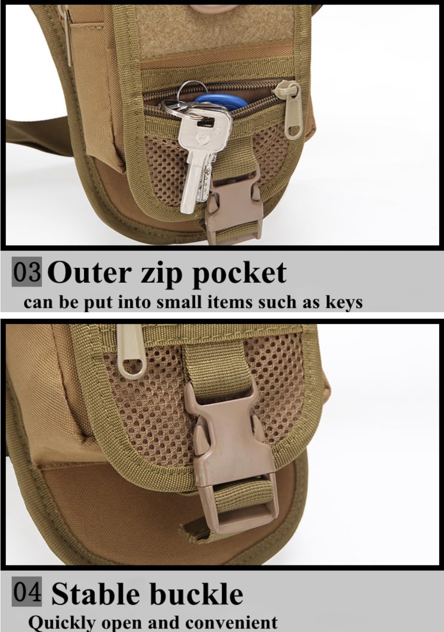 Five-pocket layout of ACEXIER leg bag for easy organization