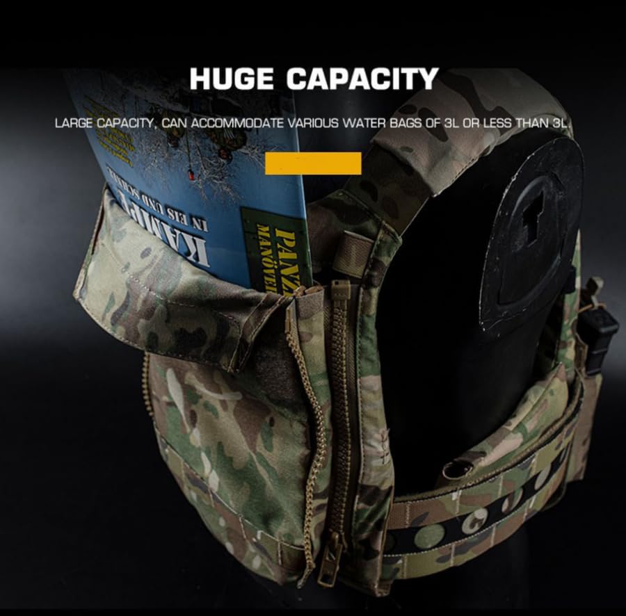 ACEXIER V5 PC Back Panel Water Bag side view with MOLLE attachment for gear