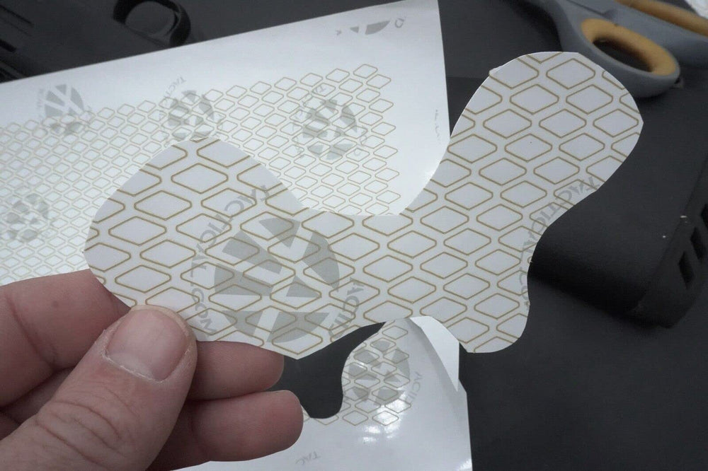 Acid Tactical stencil works with Duracoat for spray-applied camouflage.