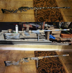 Acid Tactical Easy Peel hex-design stencil enables precise camo on wood and plastics