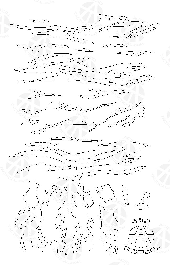 Acid Tactical Easy Peel multitone-pattern stencil for flexible camouflage