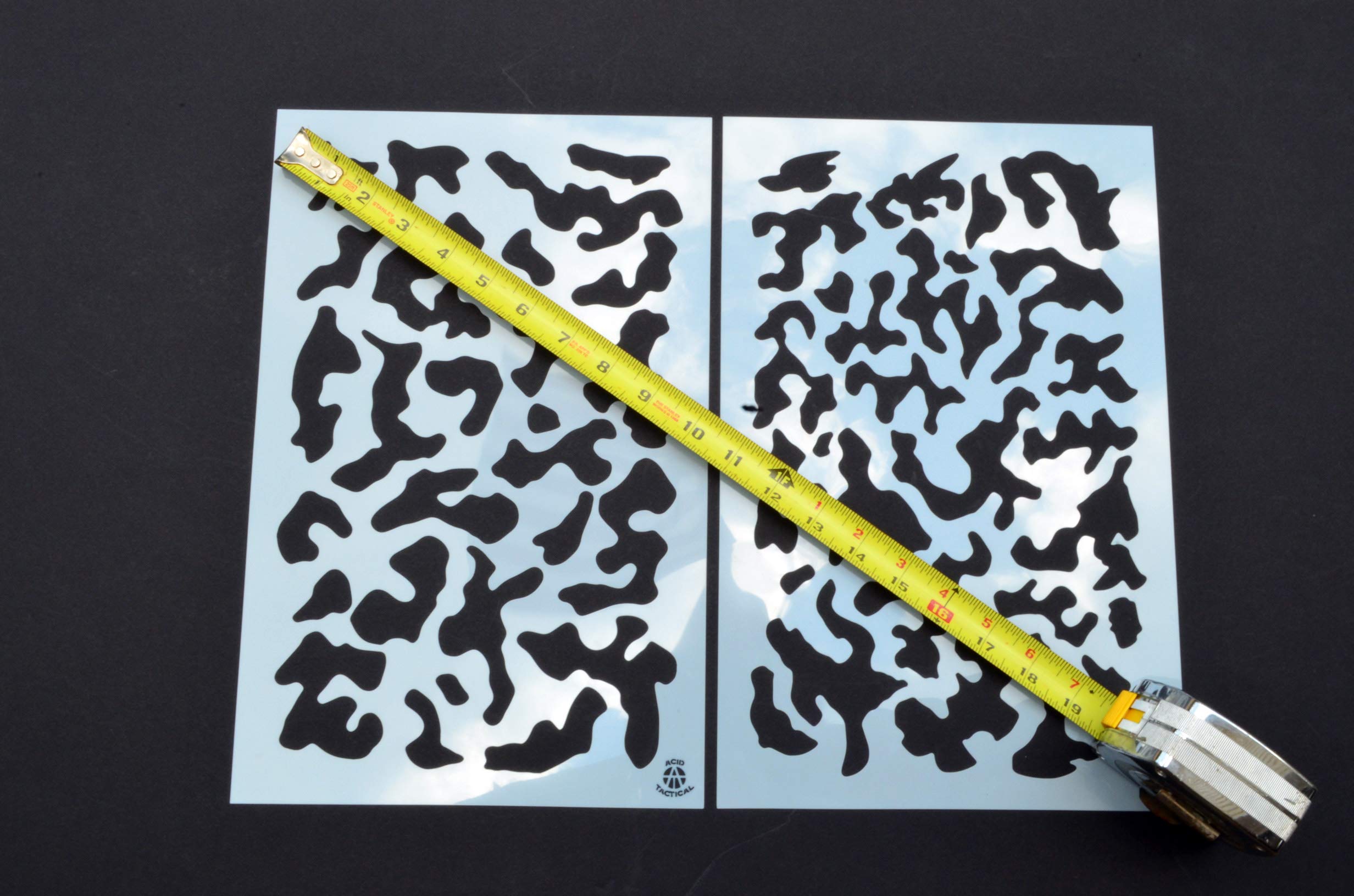 Acid Tactical 10 mil Mylar stencil proves durable and reusable for multiple projects