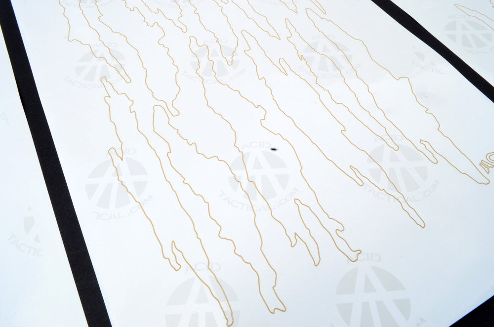 Acid Tactical torn camo design A stencil on plastic enables quick camouflage.