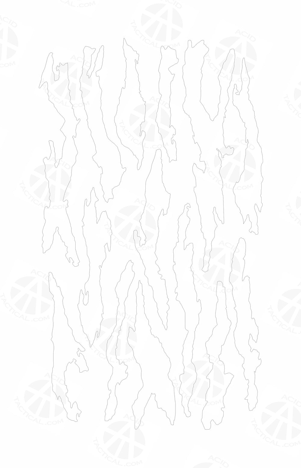 Acid Tactical torn camo design C stencil on metal offers heat-resistant visuals.